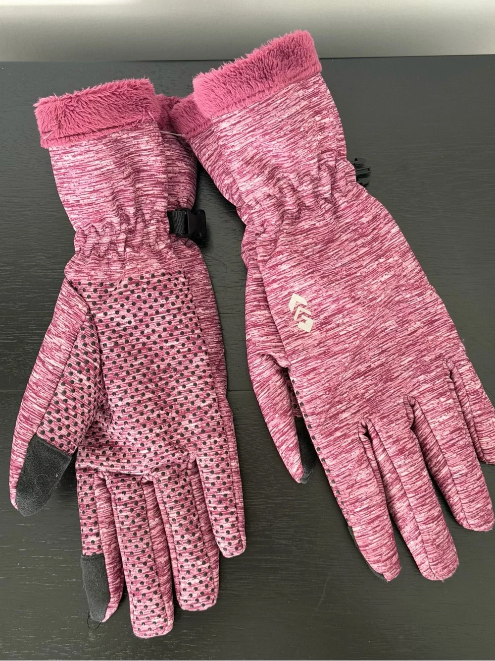 Free Country Pink Marled Fleece-Lined Winter Tech Gloves